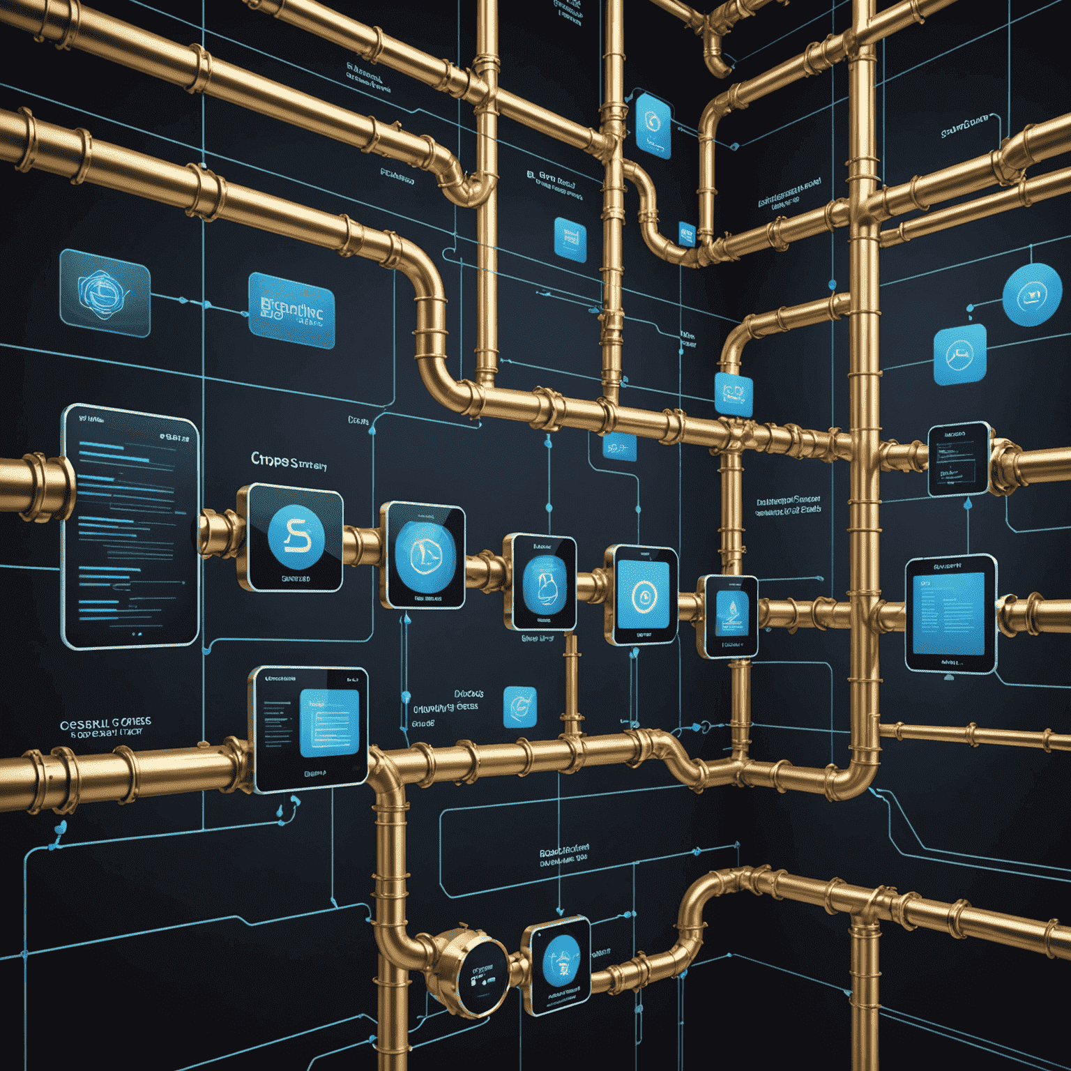 A visual representation of data pipelines connecting various trading systems and platforms, showcasing seamless integration.