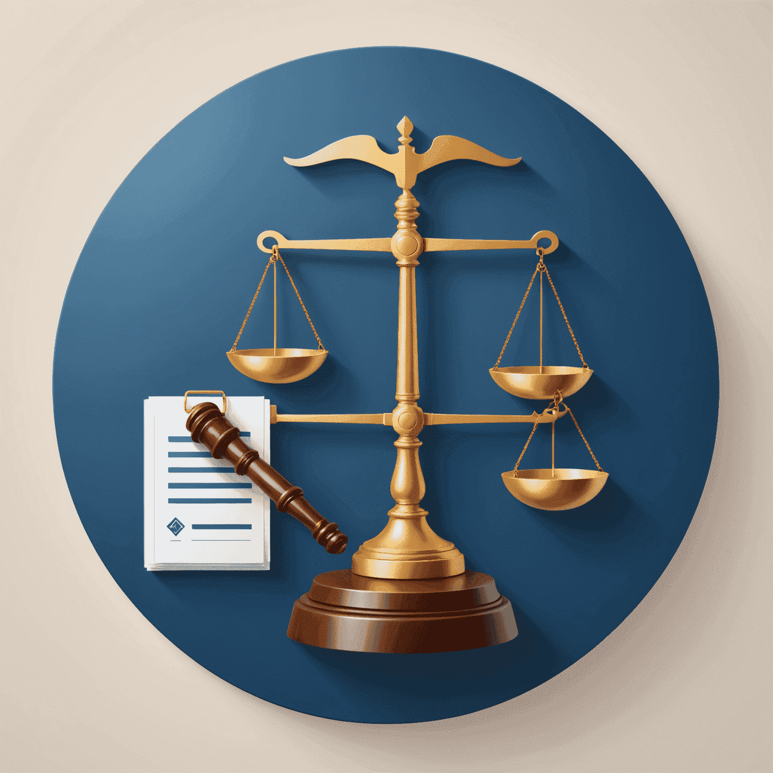 An icon representing regulatory updates, featuring a gavel, document, and scales of justice. The icon uses the website's deep blue color on a light background.